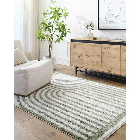 Livabliss Washable Rugs for Living Room, 2x3 Fossay Shag Modern Light Beige Area Rug, Bedroom Dining Room Home Decor Stain Resistant Carpet (2' x 2'11")