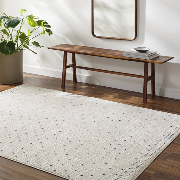 Livabliss Area Rugs for Living Room, 8x10 Freud Global Ivory Rug, Bedroom Dining Room Home Decor Stain Resistant Carpet (7'10" x 10')