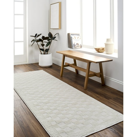 Livabliss Area Rugs for Living Room, 5x7 Freud Modern Ivory Rug, Bedroom Dining Room Home Decor Stain Resistant Carpet (5'3" x 7')