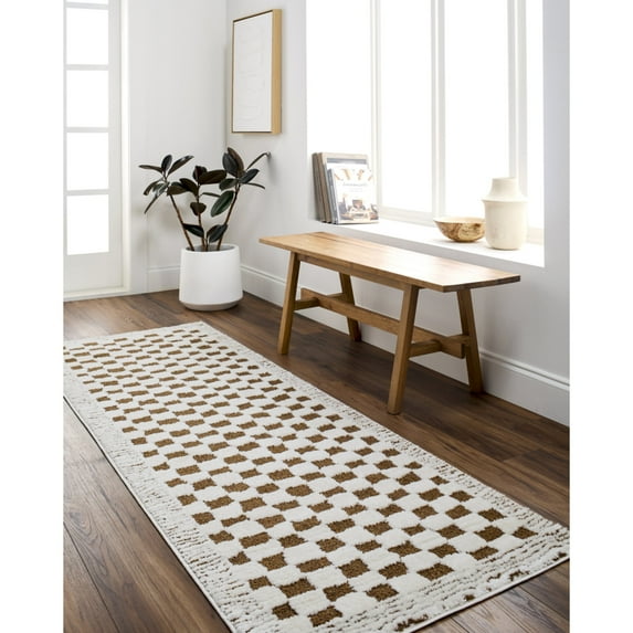Livabliss Area Rugs for Living Room, 7x9 Freud Modern Ivory Rug, Bedroom Dining Room Home Decor Stain Resistant Carpet (6'7" x 9')