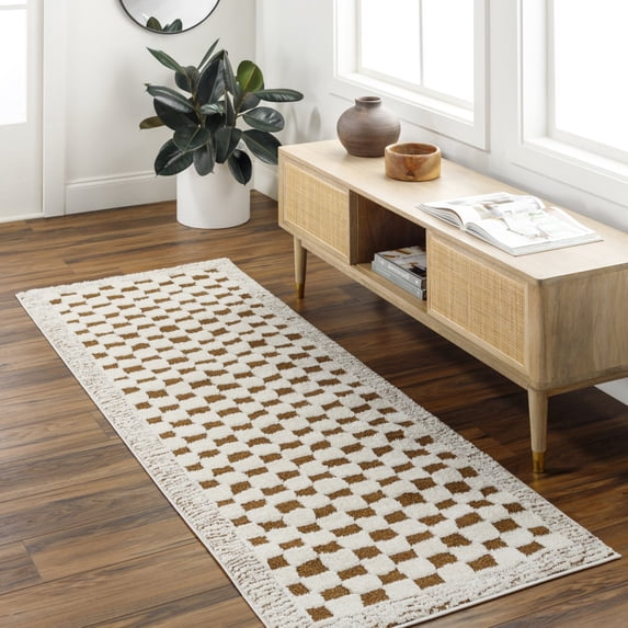 Livabliss Area Rugs for Living Room, 3x7 Freud Modern Ivory Runner Rug, Bedroom Dining Room Home Decor Stain Resistant Carpet (2'7" x 7'3" Runner)