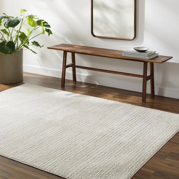 Livabliss Area Rugs for Living Room, 5x7 Freud Modern Ivory Rug, Bedroom Dining Room Home Decor Stain Resistant Carpet (5'3" x 7')