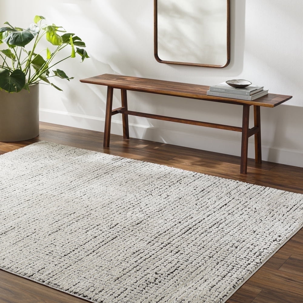 Livabliss Area Rugs for Living Room, 7x9 Freud Modern Ivory Rug, Bedroom Dining Room Home Decor Stain Resistant Carpet (6'7" x 9')