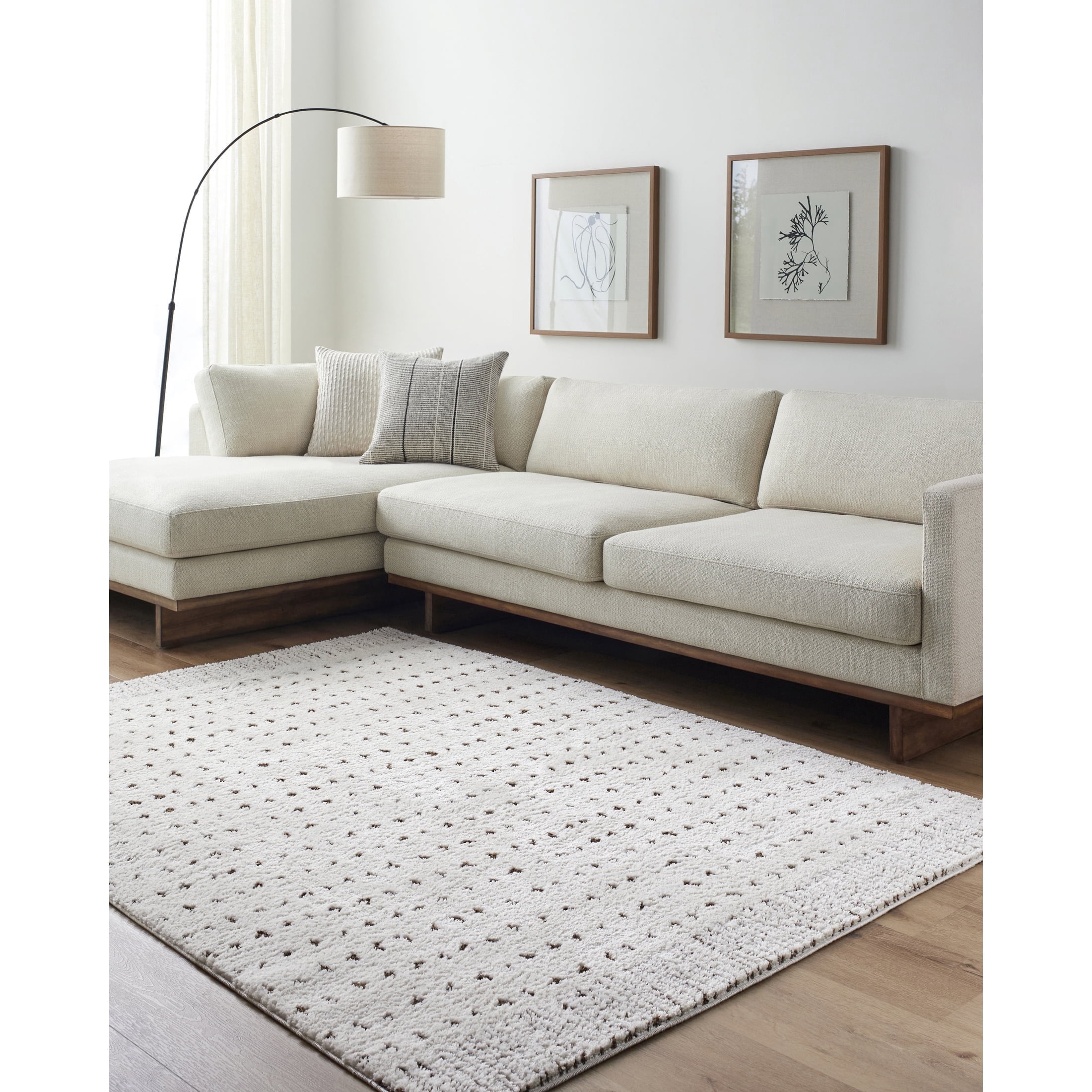 Livabliss Area Rugs for Living Room, 8x10 Freud Modern Ivory Rug, Bedroom Dining Room Home Decor Stain Resistant Carpet (7'10" x 10')