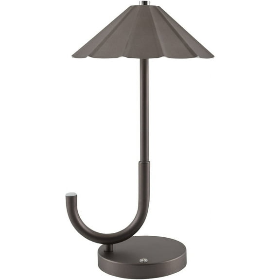 Livabliss Furnas Portable Table Lamp, 13-inch, Brown