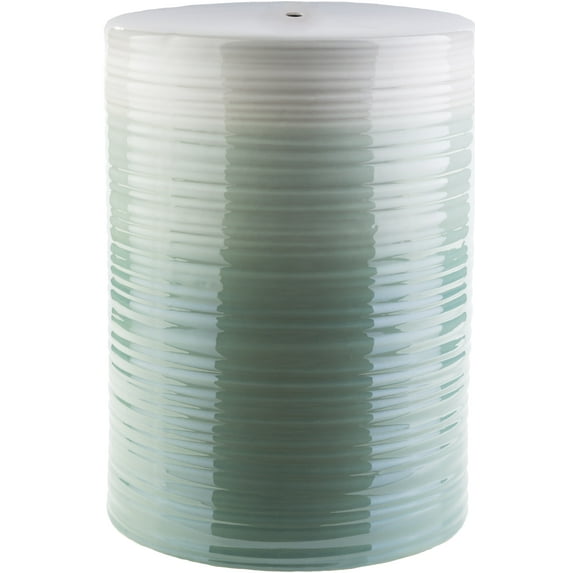 Livabliss Garden Stools - Waverly Sage Ceramic Decorative Garden Stool - Modern Indoor Outdoor Chinoiserie Decor - Patio Garden Room Furniture Piece (18"H x 13"W x 13"D)