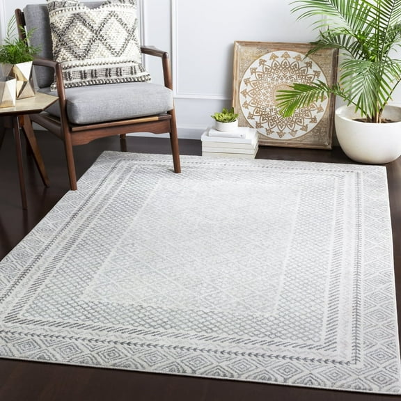 Livabliss Area Rugs for Living Room, 2x3 Harput Global Gray Rug, Bedroom Dining Room Home Decor Stain Resistant Carpet (2' x 2'11")