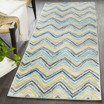 Livabliss Area Rugs for Living Room, 3x7 Harput Modern Blue Runner Rug, Bedroom Dining Room Home Decor Stain Resistant Carpet (2'7" x 7'3" Runner)