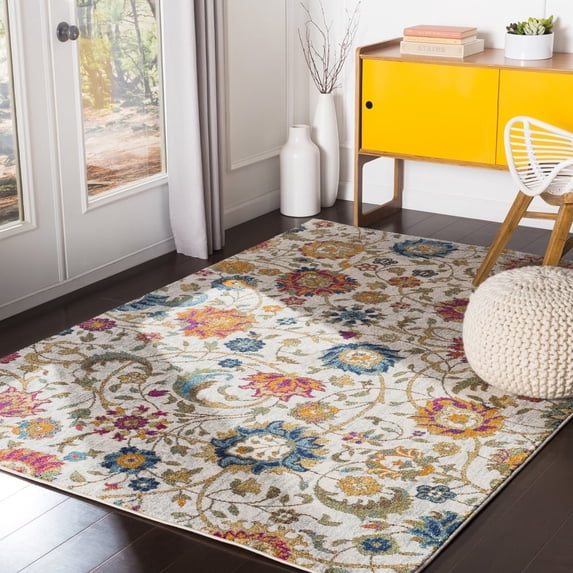 Livabliss Area Rugs for Living Room, 4x6 Harput Modern Blue Rug, Bedroom Dining Room Home Decor Stain Resistant Carpet (3'11" x 5'7")