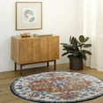 thumbnail image 1 of Livabliss Area Rugs for Living Room, 4ft Round Harput Traditional Blue Round Rug, Bedroom Dining Room Home Decor Stain Resistant Carpet (3'11" x 3'11"), 1 of 11