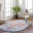 thumbnail image 1 of Livabliss Area Rugs for Living Room, 4x6 Harput Traditional Blue Oval Rug, Bedroom Dining Room Home Decor Stain Resistant Carpet (4' x 6'), 1 of 11