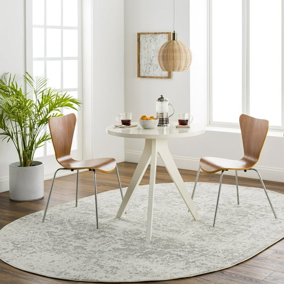 Livabliss Area Rugs for Living Room, 7x9 Harput Traditional Gray Oval Rug, Bedroom Dining Room Home Decor Stain Resistant Carpet (6'7" x 9')