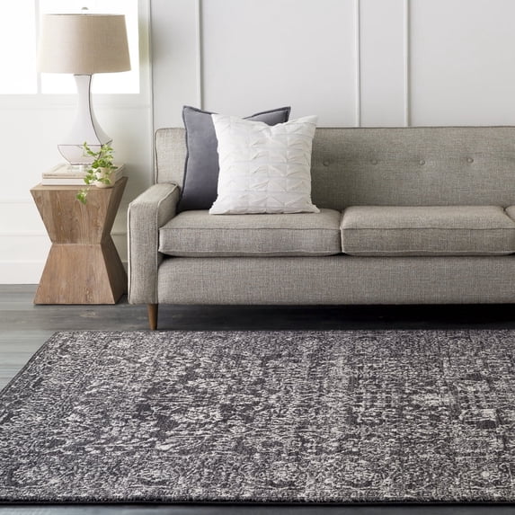 Livabliss Area Rugs for Living Room, 8x10 Harput Traditional Black Rug, Bedroom Dining Room Home Decor Stain Resistant Carpet (7'10" x 10'2")
