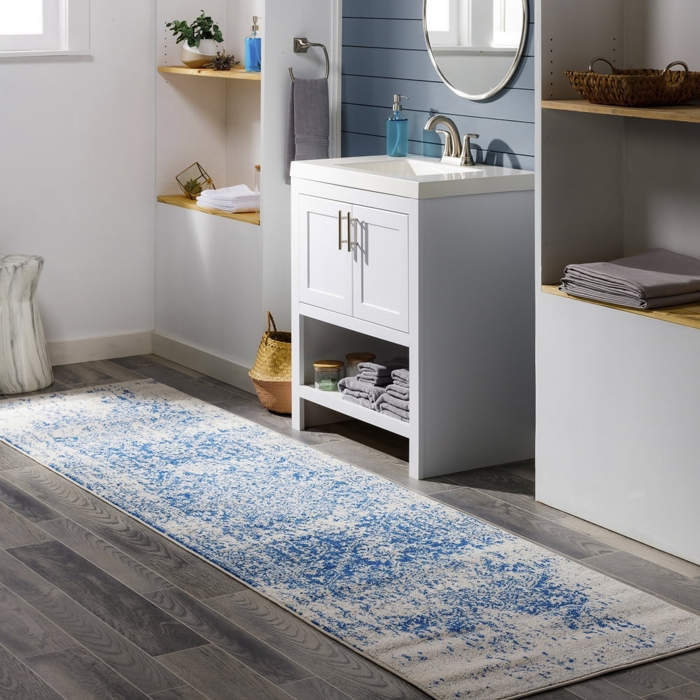 Livabliss Area Rugs for Living Room, 3x16 Harput Traditional Blue Runner Rug, Bedroom Dining Room Home Decor Stain Resistant Carpet (2'7" x 16' Runner)