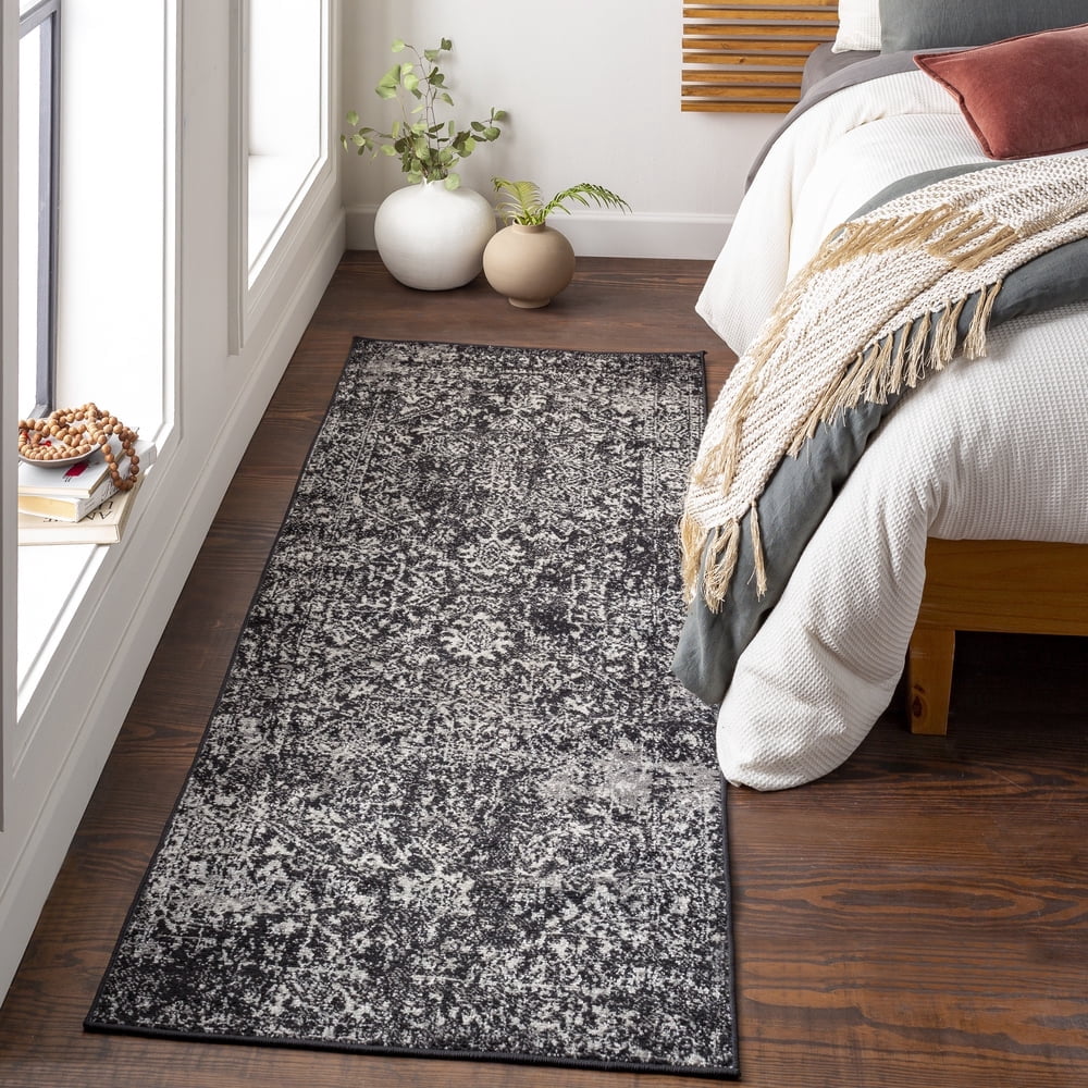 Livabliss Area Rugs for Living Room, 3x7 Harput Traditional Black ...
