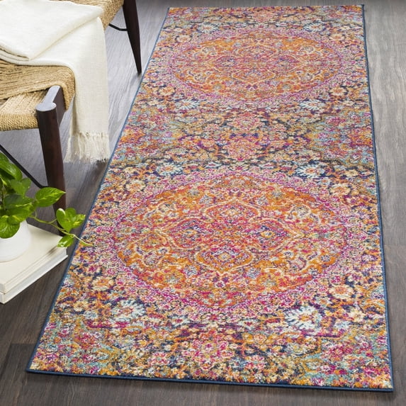 Livabliss Area Rugs for Living Room, 3x7 Harput Traditional Purple Runner Rug, Bedroom Dining Room Home Decor Stain Resistant Carpet (2'7" x 7'3" Runner)