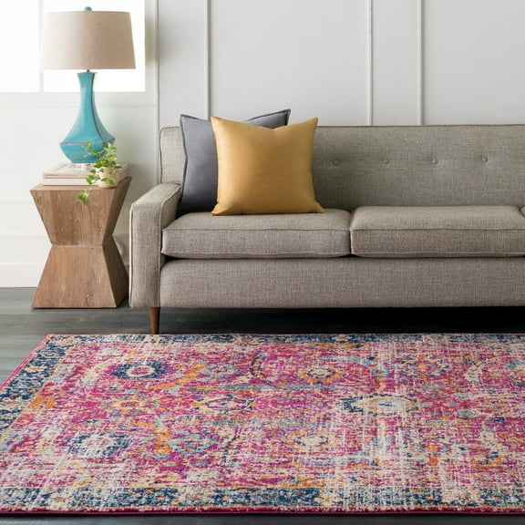 Livabliss Area Rugs for Living Room, 5x7 Harput Traditional Pink Rug, Bedroom Dining Room Home Decor Stain Resistant Carpet (5'3" x 7'3")
