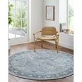 thumbnail image 1 of Livabliss Area Rugs for Living Room, 7ft Round Hassler Traditional Light Slate Round Rug, Bedroom Dining Room Home Decor Stain Resistant Carpet (6'7" x 6'7"), 1 of 8