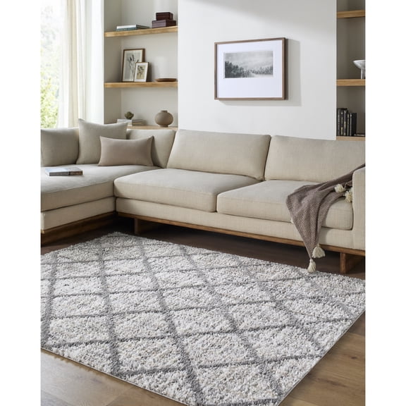 Livabliss Honour Bohemian/Eclectic Abstract Area Rug,5'3" x 7',Off-White/Light Gray