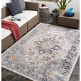 thumbnail image 1 of Livabliss Outdoor Rugs, 9ft Round Huntington Beach Traditional Navy Round Area Rug for Patio, Porch, Deck, Backyard, Waterproof Indoor Outdoor Carpet (7'10" x 7'10"), 1 of 9