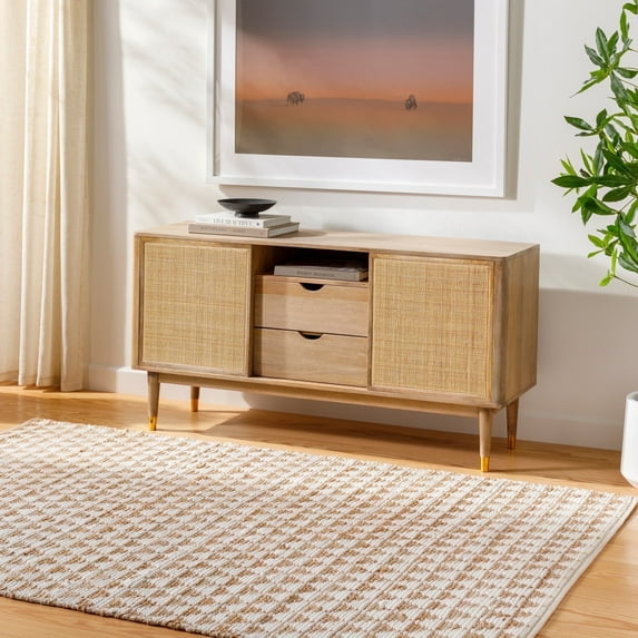 Livabliss Area Rugs for Living Room, 2x4 Jean Modern Ivory Rug, Bedroom Dining Room Home Decor Stain Resistant Carpet (27" x 45")