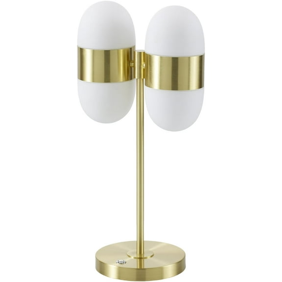 Livabliss Jonan Modern Accent Table Lamp, 25-inch, Gold with White Shade