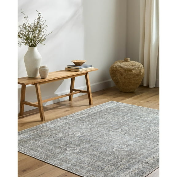 Livabliss Washable Rugs for Living Room, 5x7 Kemer Traditional Sage Area Rug, Bedroom Dining Room Home Decor Stain Resistant Carpet (5'3" x 7')