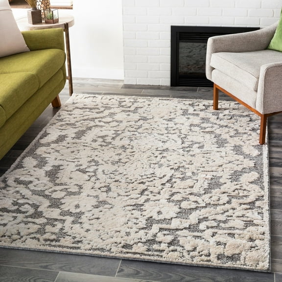 Livabliss Area Rugs for Living Room, 2x3 La Maison Traditional Medium Gray Rug, Bedroom Dining Room Home Decor Stain Resistant Carpet (2' x 2'11")