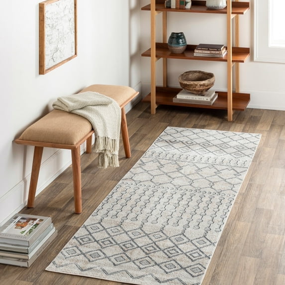 Livabliss Washable Rugs for Living Room, 3x7 Lavadora Global Ink Blue Runner Area Rug, Bedroom Dining Room Home Decor Stain Resistant Carpet (2'7" x 7'3" Runner)