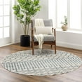 thumbnail image 1 of Livabliss Washable Rugs for Living Room, 7ft Round Lavadora Global Blue Round Area Rug, Bedroom Dining Room Home Decor Stain Resistant Carpet (6'7" x 6'7"), 1 of 6