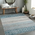 thumbnail image 1 of Livabliss Washable Rugs for Living Room, 7ft Round Lavadora Global Ink Blue Round Area Rug, Bedroom Dining Room Home Decor Stain Resistant Carpet (6'7" x 6'7"), 1 of 7