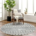 thumbnail image 1 of Livabliss Washable Rugs for Living Room, 7ft Round Lavadora Global Ink Blue Round Area Rug, Bedroom Dining Room Home Decor Stain Resistant Carpet (6'7" x 6'7"), 1 of 8