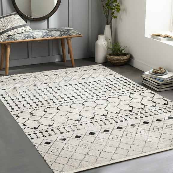 Livabliss Lavadora Tribal Machine Washable Indoor Area Rug, 7'10" x 10', Beige