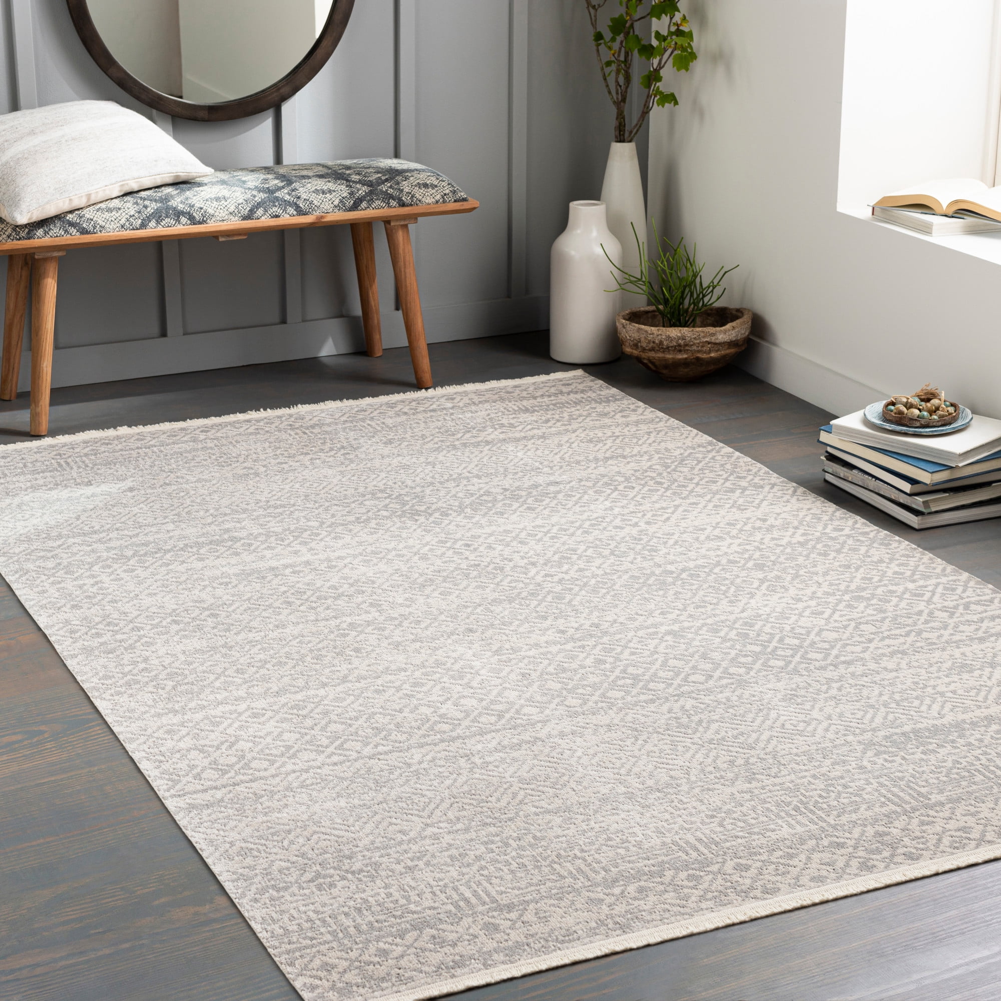 Livabliss Lavadora Tribal Machine Washable Indoor Indoor Area Rug, Light ,9'2" x 12'
