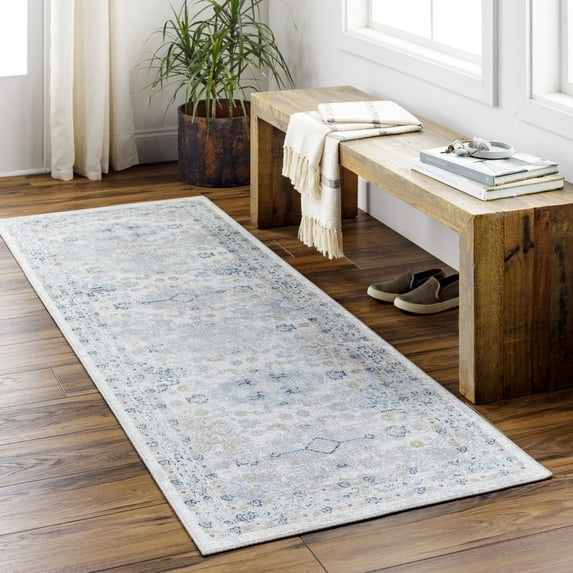 Livabliss Washable Rugs for Living Room, 3x7 Lavadora Traditional Ivory Runner Area Rug, Bedroom Dining Room Home Decor Stain Resistant Carpet (2'7" x 7'3" Runner)