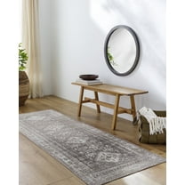 Livabliss Washable Rugs for Living Room, 3x7 Lavadora Traditional Dark Brown Runner Area Rug, Bedroom Dining Room Home Decor Stain Resistant Carpet (2'7" x 7'3" Runner)