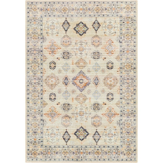 Livabliss Washable Rugs for Living Room, 9x12 Leicester Traditional Rust Area Rug, Bedroom Dining Room Home Decor Stain Resistant Carpet (8'10" x 11'10")