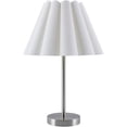 thumbnail image 1 of Livabliss Leynar Modern Accent Table Lamp, 18-inch, Nickel/Candlestick with Beige Shade, 1 of 5