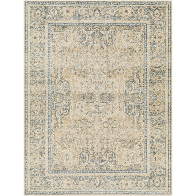 Livabliss Lillian Ice Blue/Beige 2' x 3' Machine Washable Area Rug
