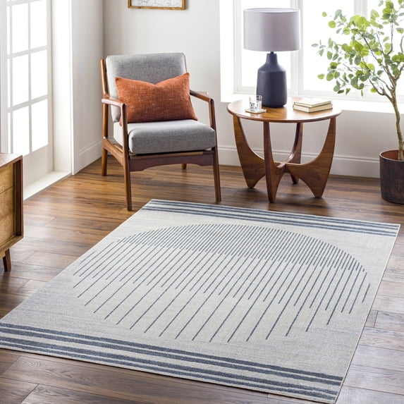 Livabliss Washable Rugs for Living Room, 5x7 Lillian Modern Oatmeal Area Rug, Bedroom Dining Room Home Decor Stain Resistant Carpet (5'3" x 7')