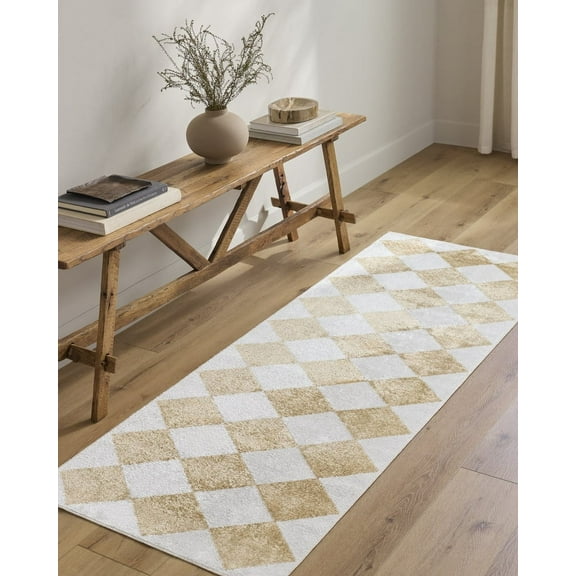 Livabliss Washable Rugs for Living Room, 5x7 Lillian Modern Off-White Area Rug, Bedroom Dining Room Home Decor Stain Resistant Carpet (5'3" x 7')