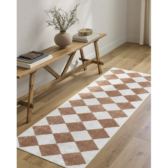 Livabliss Washable Rugs for Living Room, 7x9 Lillian Modern Off-White Area Rug, Bedroom Dining Room Home Decor Stain Resistant Carpet (6'7" x 9')