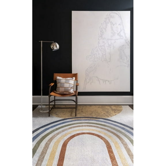 Livabliss Washable Rugs for Living Room, 8x10 Lillian Modern Oatmeal Area Rug, Bedroom Dining Room Home Decor Stain Resistant Carpet (7'10" x 10')