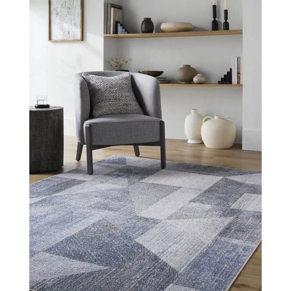 Livabliss Washable Rugs for Living Room, 3x7 Lillian Modern Charcoal Runner Area Rug, Bedroom Dining Room Home Decor Stain Resistant Carpet (2'7" x 7'3" Runner)