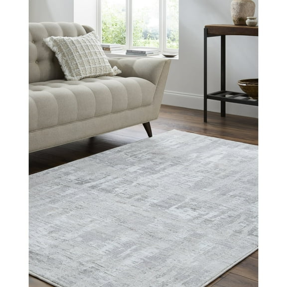 Livabliss Area Rugs for Living Room, 7x9 Lorenz Modern Light Sage Rug, Bedroom Dining Room Home Decor Stain Resistant Carpet (6'7" x 9')