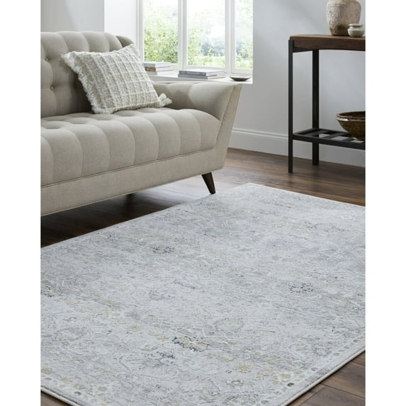 Livabliss Area Rugs for Living Room, 5x7 Lorenz Traditional Light Sage Rug, Bedroom Dining Room Home Decor Stain Resistant Carpet (5'3" x 7')