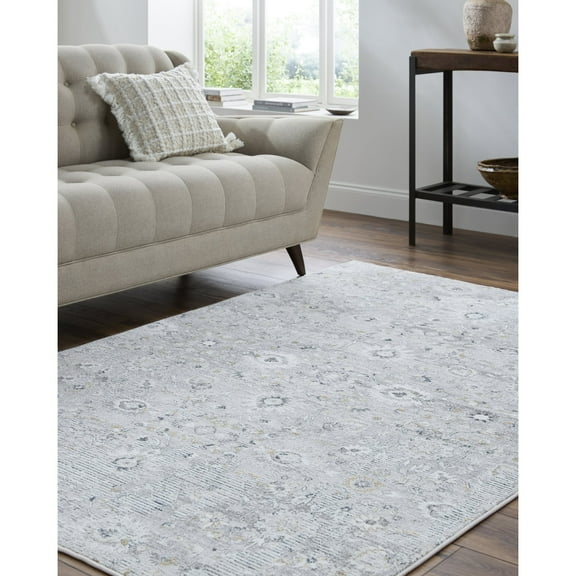 Livabliss Area Rugs for Living Room, 5x7 Lorenz Traditional Light Sage Rug, Bedroom Dining Room Home Decor Stain Resistant Carpet (5'3" x 7')