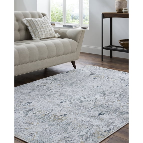 Livabliss Area Rugs for Living Room, 7x9 Lorenz Traditional Ivory Rug, Bedroom Dining Room Home Decor Stain Resistant Carpet (6'7" x 9')