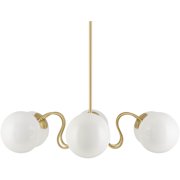 Livabliss Lunavia Traditional Arts & Crafts Pendant, 12-inch, Metallic - Brass with White Shade