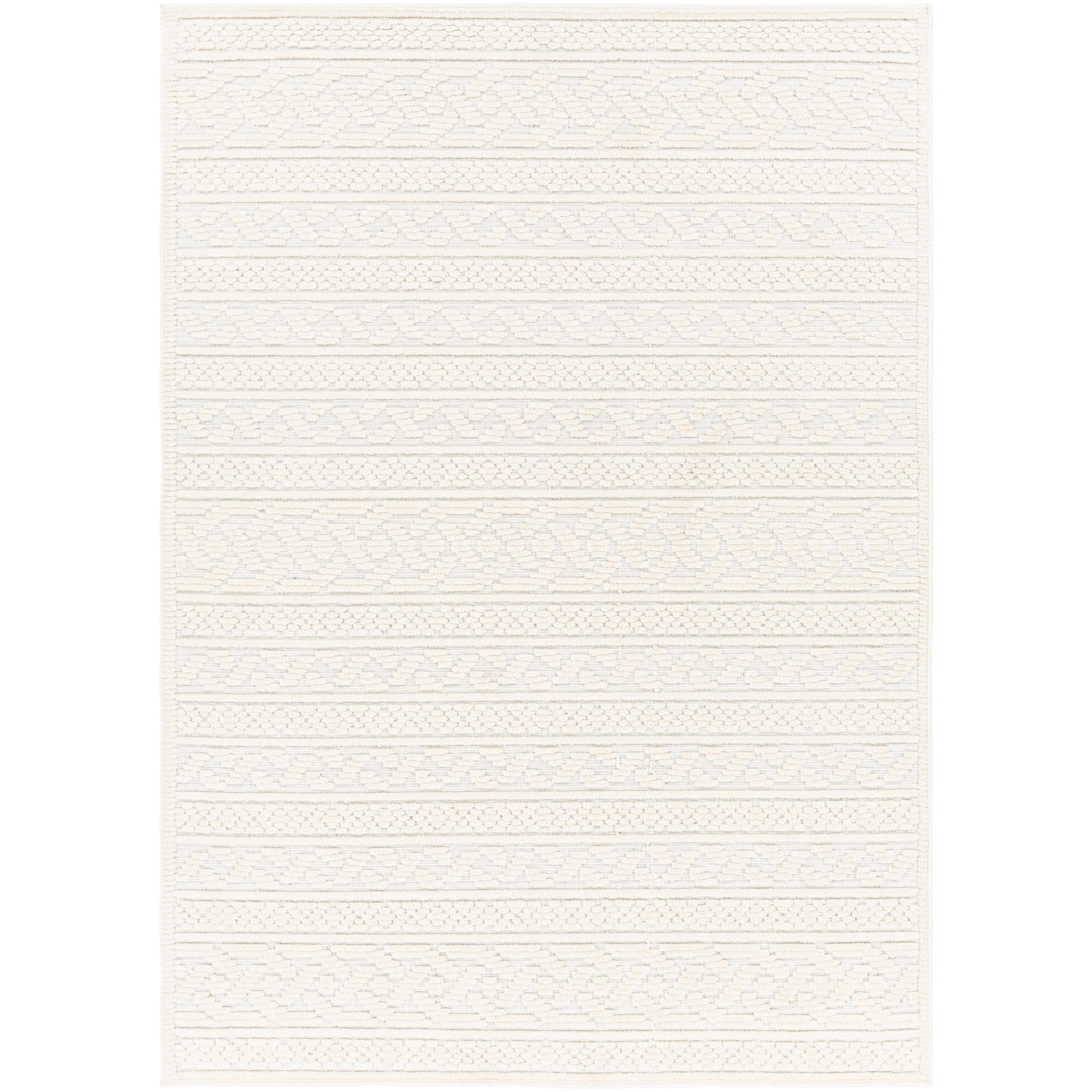 Livabliss Lyna Cream 5' x 8' Machine Washable Indoor Area Rug